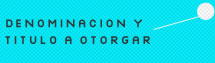 Denominación y titulo a otorgar